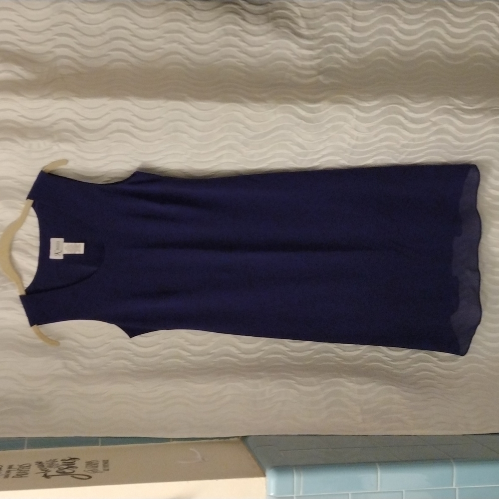 Vintage K Petite Dress Purple 12P Midi Classic Sophisticated Career Evening